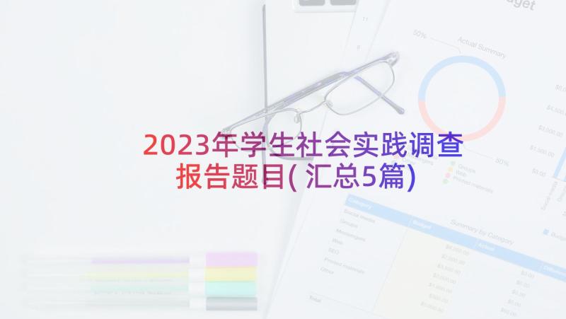 2023年学生社会实践调查报告题目(汇总5篇)