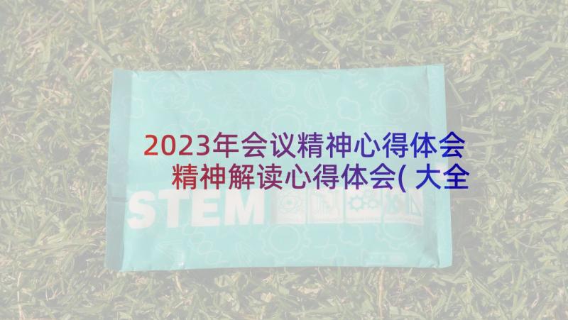 2023年会议精神心得体会 精神解读心得体会(大全5篇)