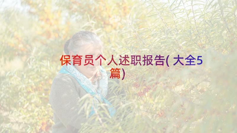 保育员个人述职报告(大全5篇)