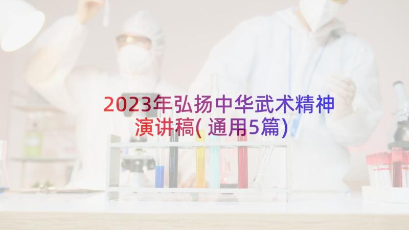 2023年弘扬中华武术精神演讲稿(通用5篇)