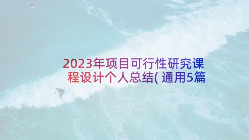 2023年项目可行性研究课程设计个人总结(通用5篇)