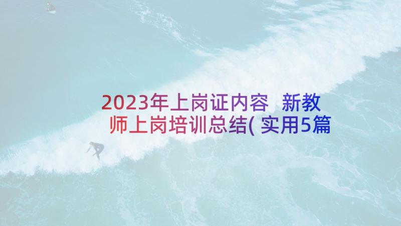 2023年上岗证内容 新教师上岗培训总结(实用5篇)