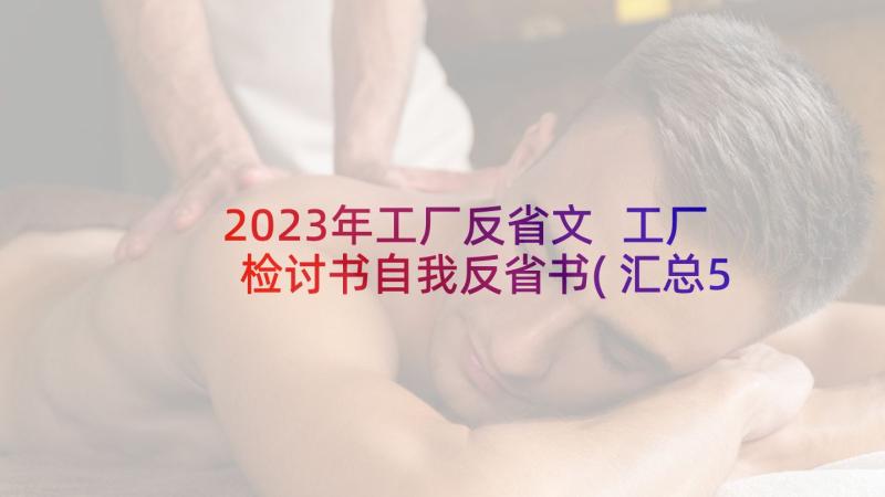 2023年工厂反省文 工厂检讨书自我反省书(汇总5篇)