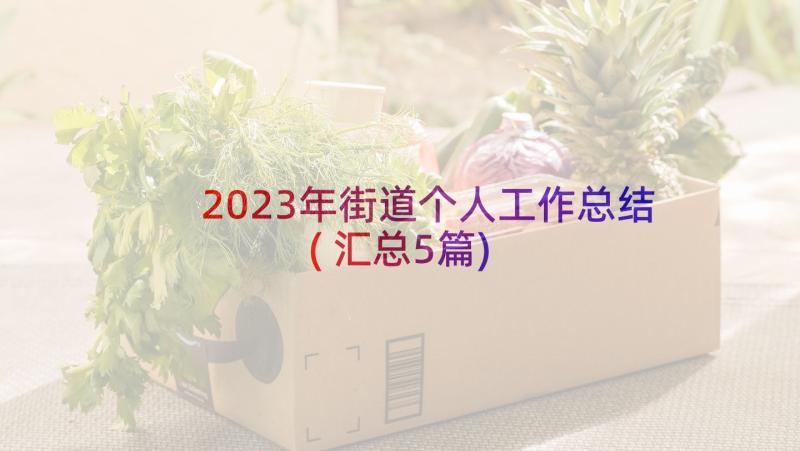 2023年街道个人工作总结(汇总5篇)