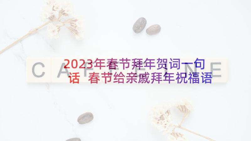 2023年春节拜年贺词一句话 春节给亲戚拜年祝福语一句话(通用5篇)