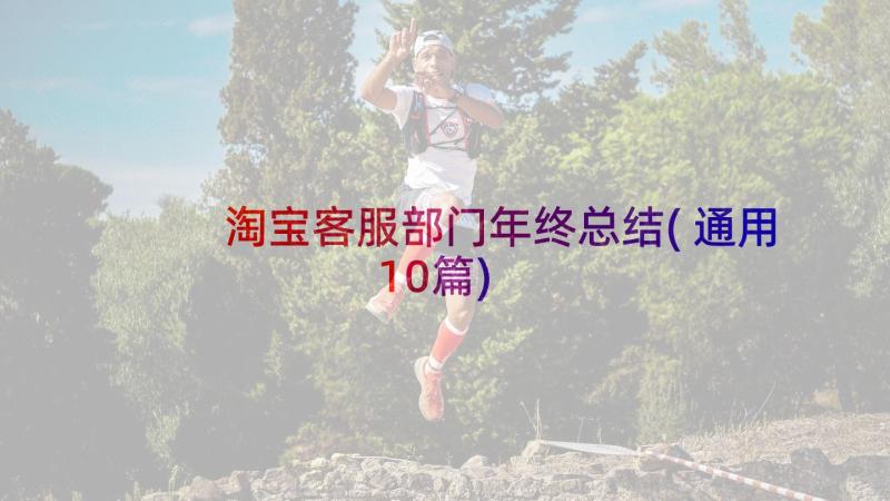 淘宝客服部门年终总结(通用10篇)