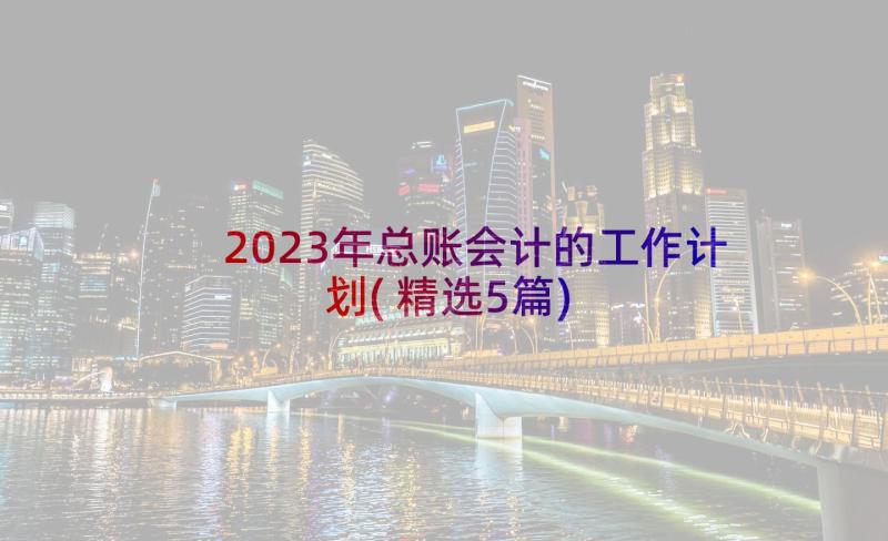 2023年总账会计的工作计划(精选5篇)