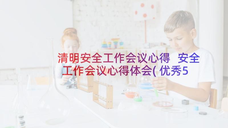 清明安全工作会议心得 安全工作会议心得体会(优秀5篇)