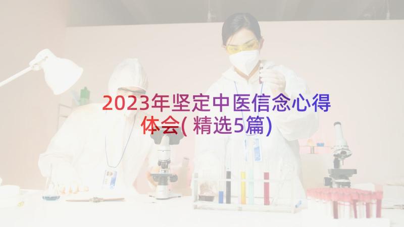 2023年坚定中医信念心得体会(精选5篇)