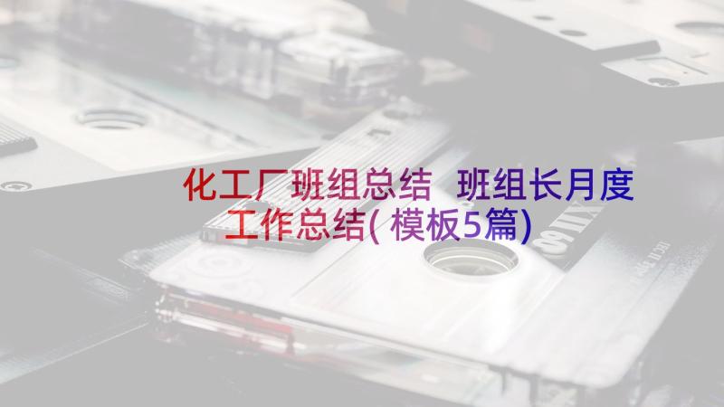 化工厂班组总结 班组长月度工作总结(模板5篇)