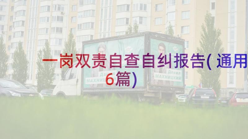 一岗双责自查自纠报告(通用6篇)