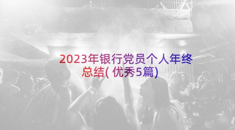 2023年银行党员个人年终总结(优秀5篇)