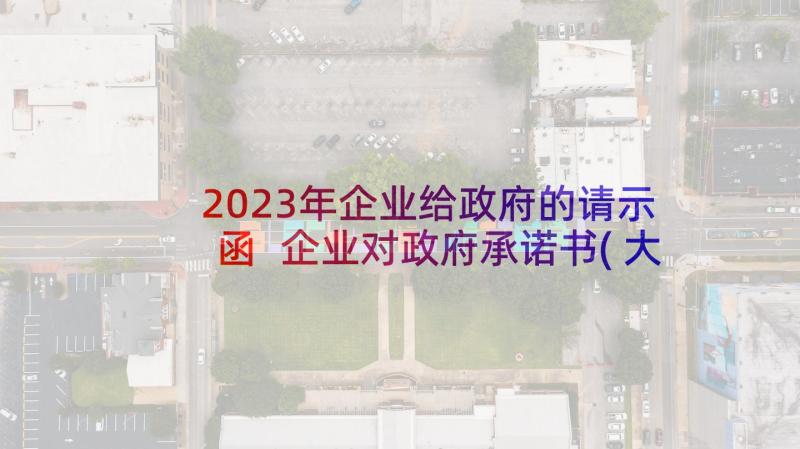 2023年企业给政府的请示函 企业对政府承诺书(大全10篇)