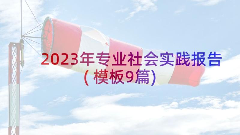 2023年专业社会实践报告(模板9篇)