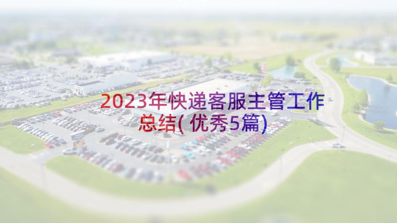 2023年快递客服主管工作总结(优秀5篇)