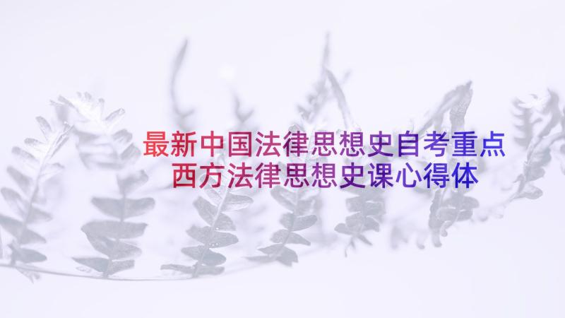 最新中国法律思想史自考重点 西方法律思想史课心得体会(模板5篇)