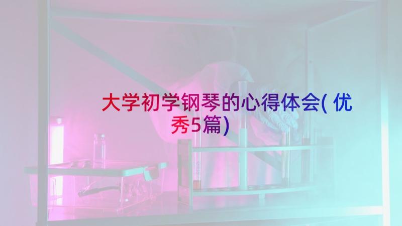 大学初学钢琴的心得体会(优秀5篇)