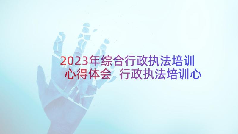2023年综合行政执法培训心得体会 行政执法培训心得体会(汇总8篇)