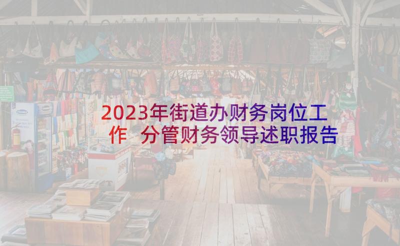 2023年街道办财务岗位工作 分管财务领导述职报告(精选6篇)