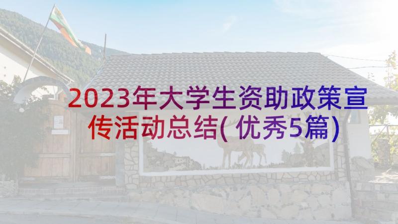 2023年大学生资助政策宣传活动总结(优秀5篇)