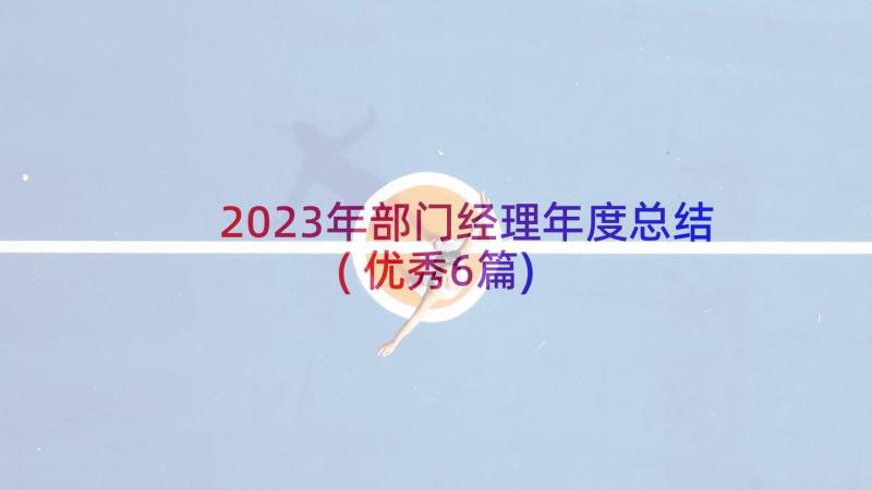 2023年部门经理年度总结(优秀6篇)