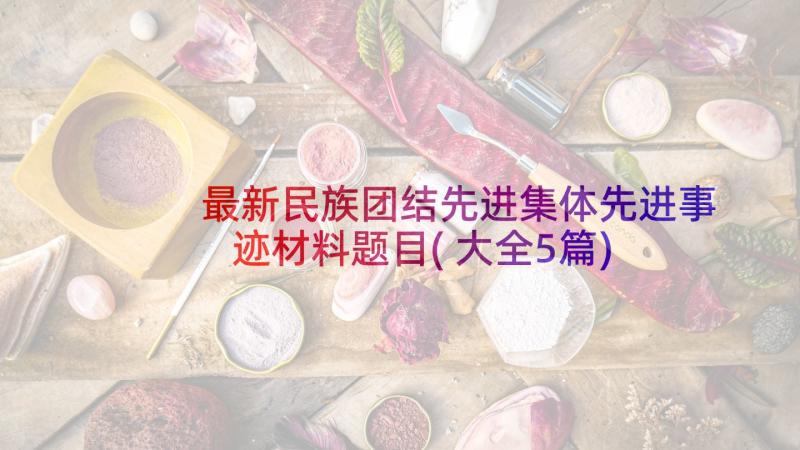 最新民族团结先进集体先进事迹材料题目(大全5篇)