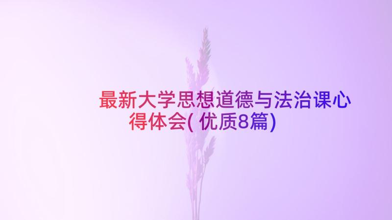 最新大学思想道德与法治课心得体会(优质8篇)