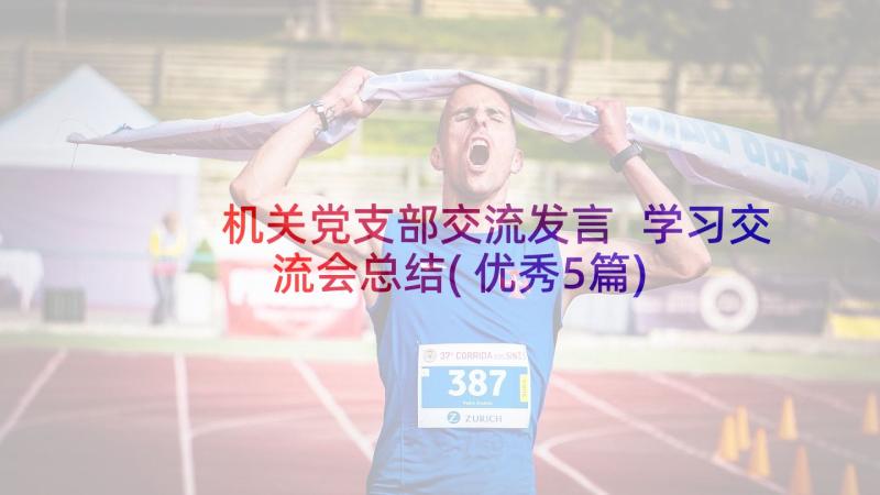 机关党支部交流发言 学习交流会总结(优秀5篇)