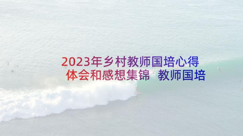 2023年乡村教师国培心得体会和感想集锦 教师国培心得体会学习心得集锦(实用5篇)