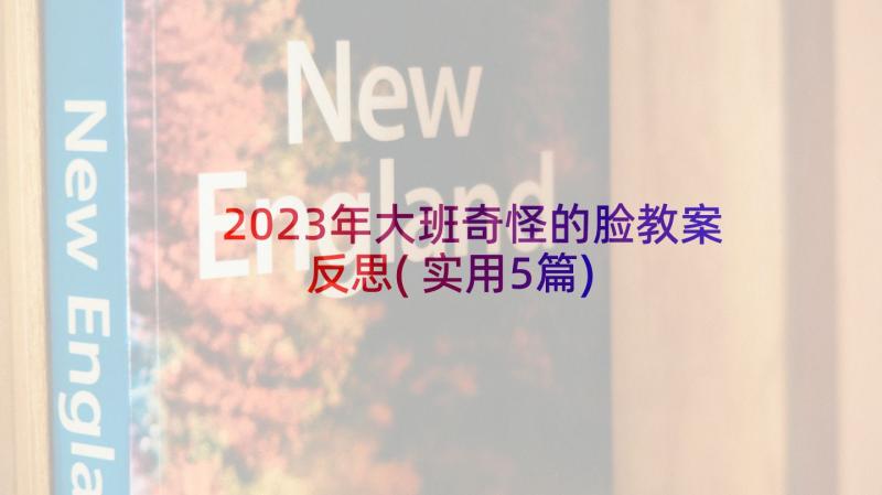 2023年大班奇怪的脸教案反思(实用5篇)