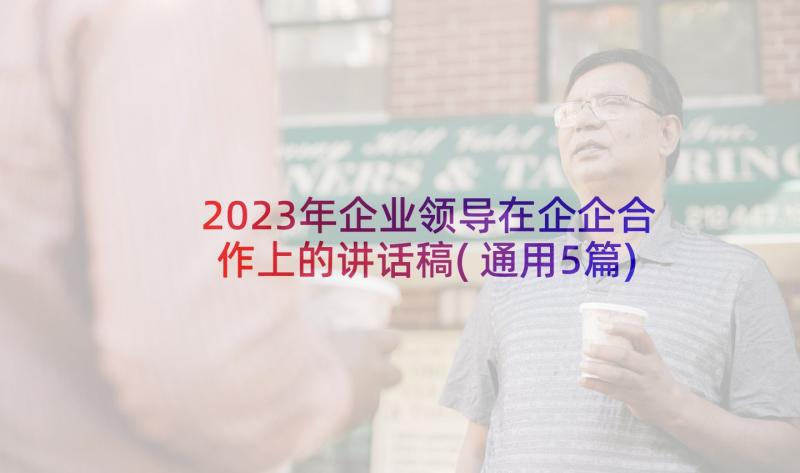 2023年企业领导在企企合作上的讲话稿(通用5篇)