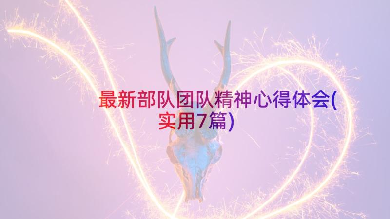 最新部队团队精神心得体会(实用7篇)