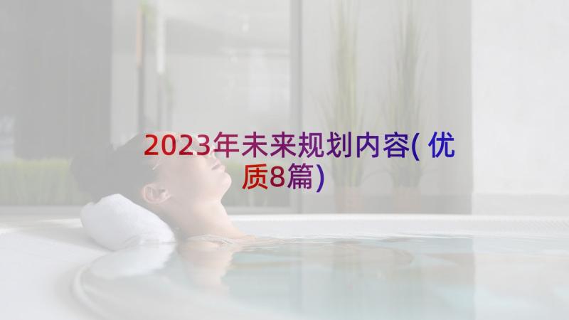 2023年未来规划内容(优质8篇)