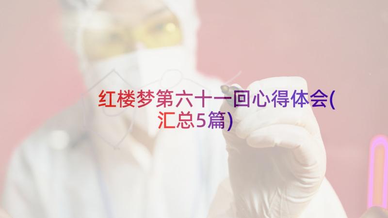 红楼梦第六十一回心得体会(汇总5篇)