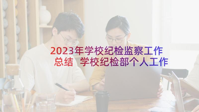 2023年学校纪检监察工作总结 学校纪检部个人工作计划(优秀7篇)