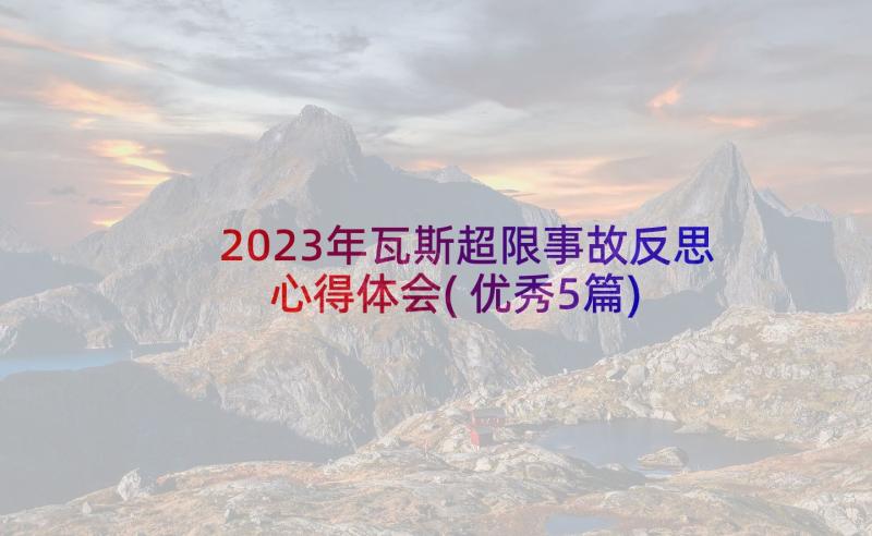 2023年瓦斯超限事故反思心得体会(优秀5篇)