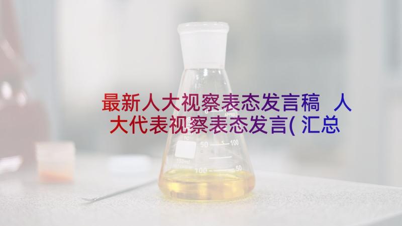 最新人大视察表态发言稿 人大代表视察表态发言(汇总5篇)