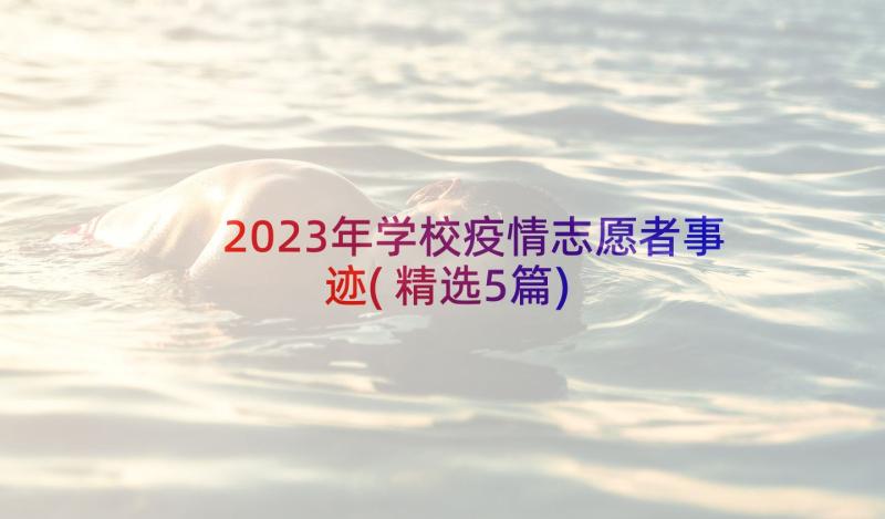 2023年学校疫情志愿者事迹(精选5篇)