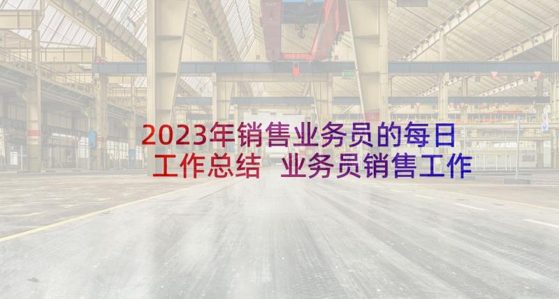 2023年销售业务员的每日工作总结 业务员销售工作总结(汇总9篇)