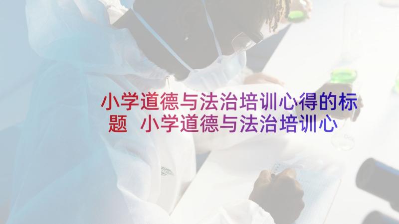 小学道德与法治培训心得的标题 小学道德与法治培训心得体会(汇总5篇)