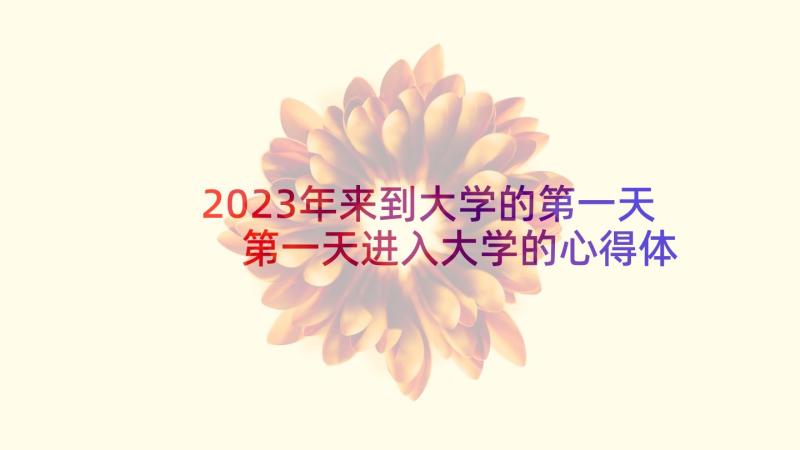 2023年来到大学的第一天 第一天进入大学的心得体会(模板5篇)