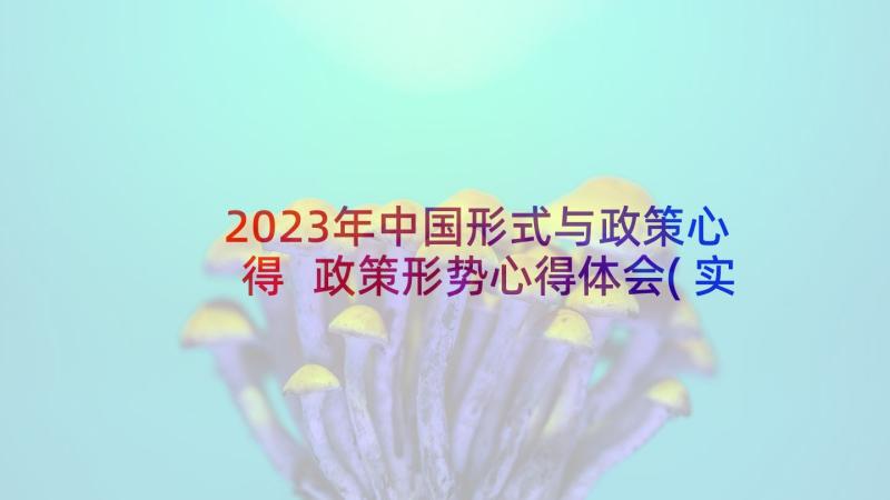 2023年中国形式与政策心得 政策形势心得体会(实用9篇)