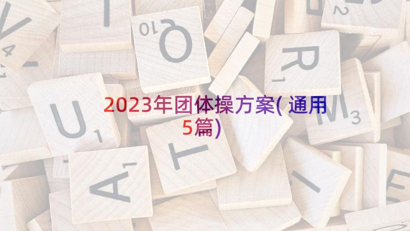 2023年团体操方案(通用5篇)