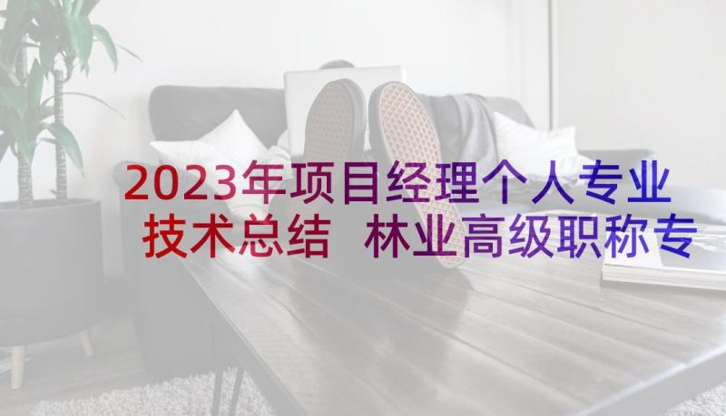 2023年项目经理个人专业技术总结 林业高级职称专业技术工作总结(大全5篇)