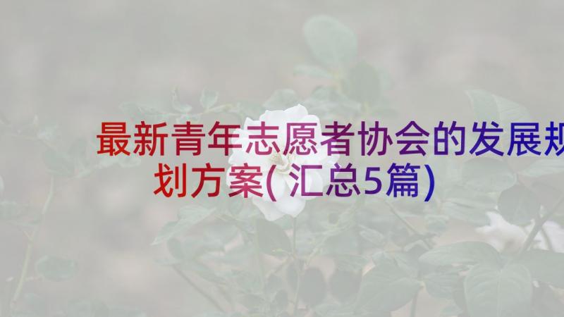 最新青年志愿者协会的发展规划方案(汇总5篇)