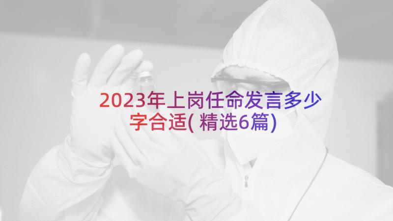 2023年上岗任命发言多少字合适(精选6篇)