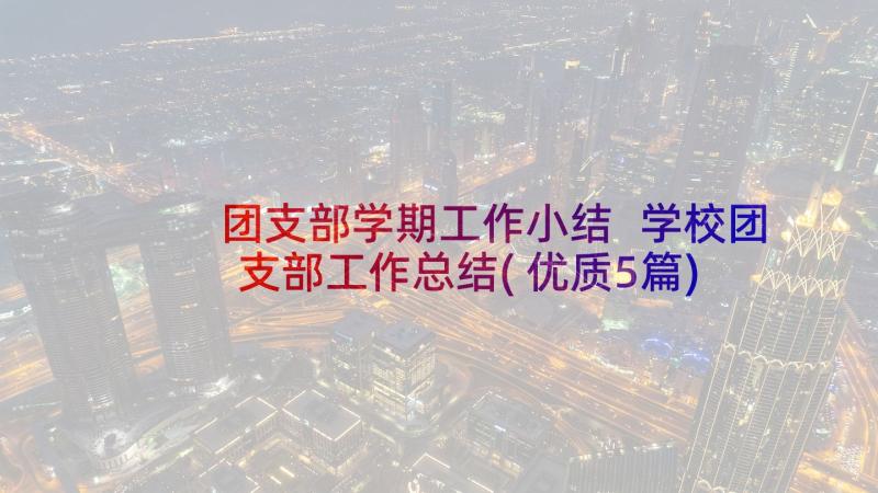 团支部学期工作小结 学校团支部工作总结(优质5篇)