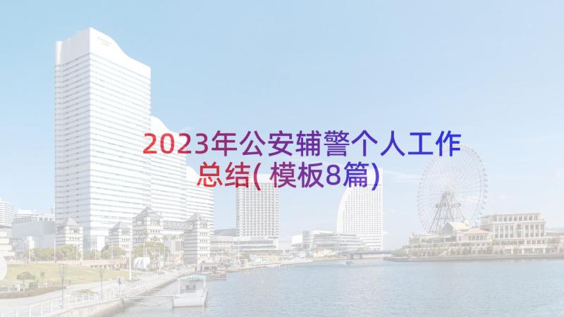 2023年公安辅警个人工作总结(模板8篇)