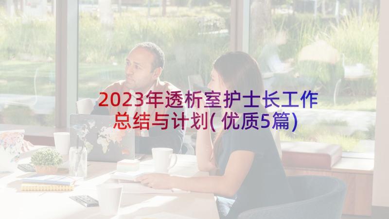 2023年透析室护士长工作总结与计划(优质5篇)