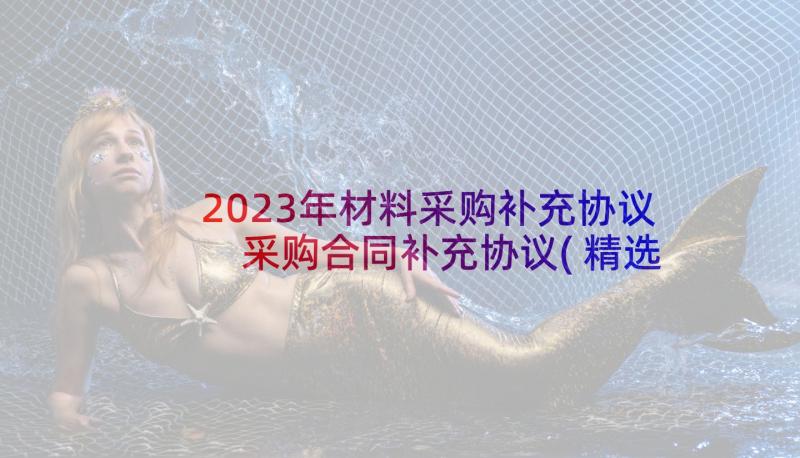 2023年材料采购补充协议 采购合同补充协议(精选9篇)